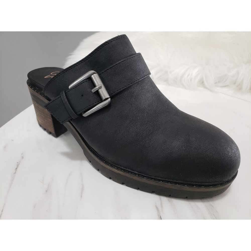Crown Vintage Janis 10 Slip On Chunky Lug Sole Moto Rocker Clog Buckle Y2k Shoes